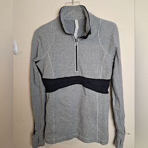 Lululemon Run Full Tilt Ghost Herringbone Long Sleeve Quarter Zip Pullover 10